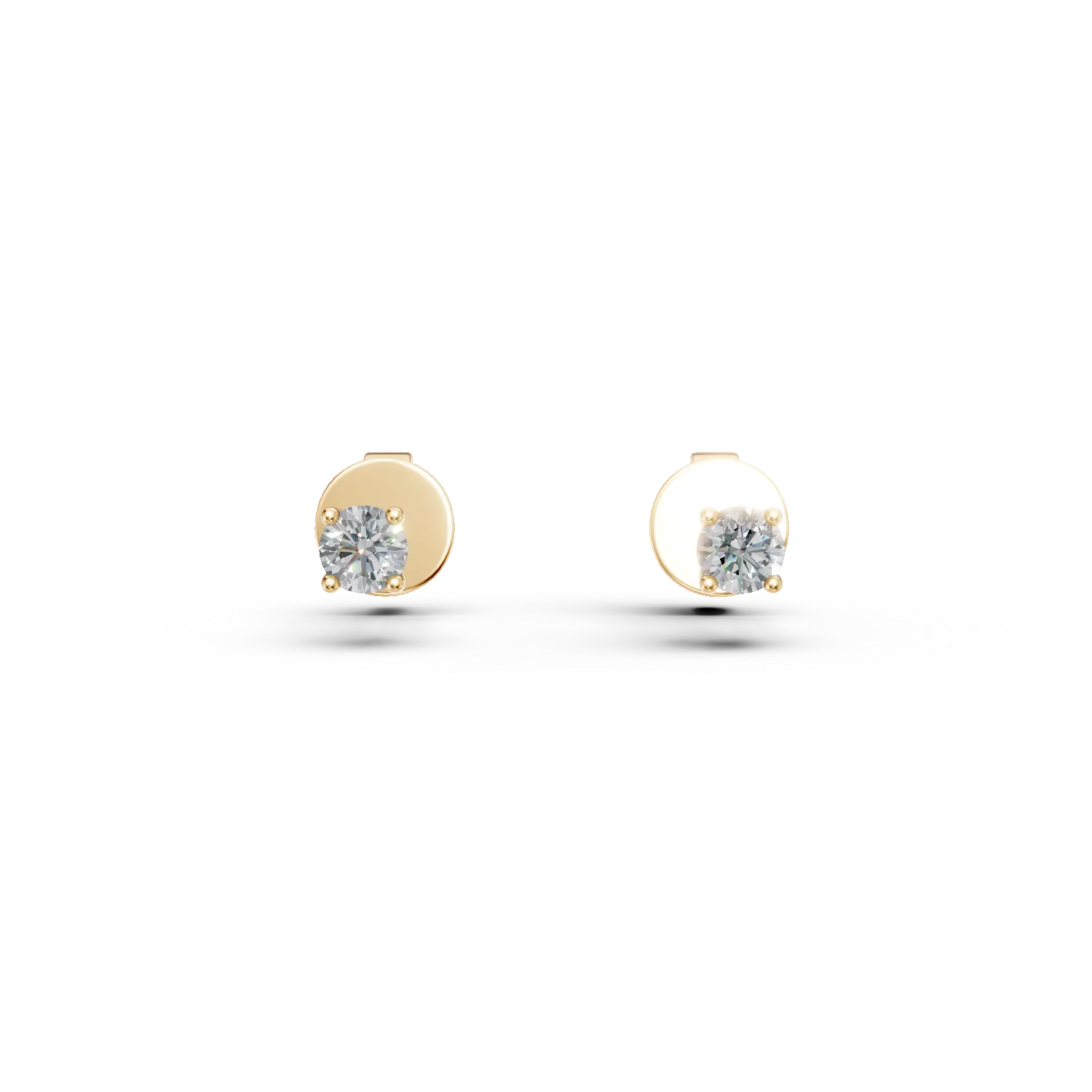 Yellow gold earrings with 0.2ct diamonds-157385