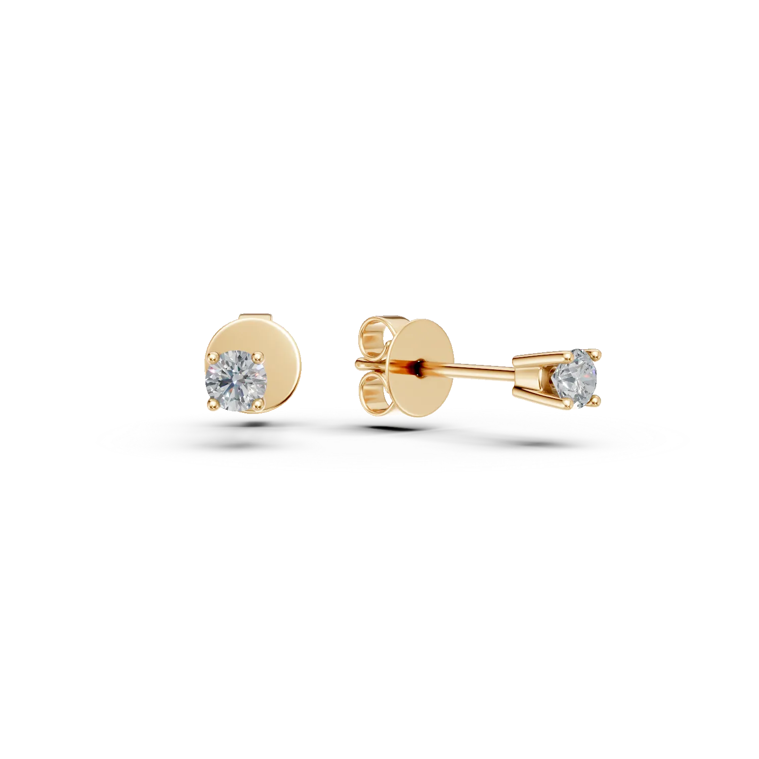 Cercei din aur galben cu diamante de 0.2ct