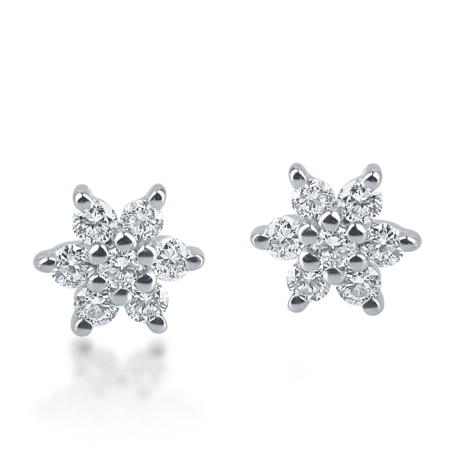 Cercei din aur alb cu diamante de 0.114ct-157388