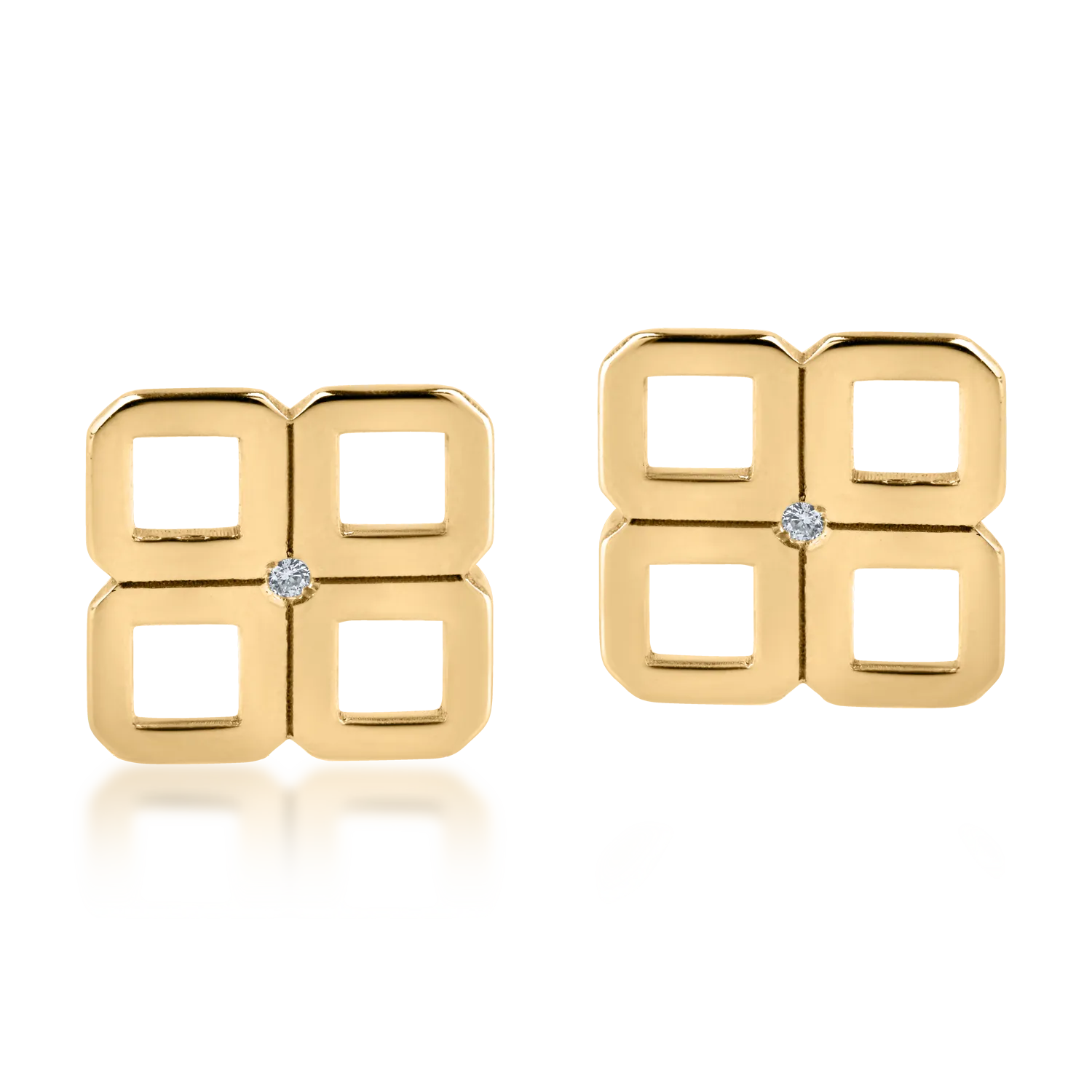 Yellow gold earrings with 0.010ct diamonds-157398