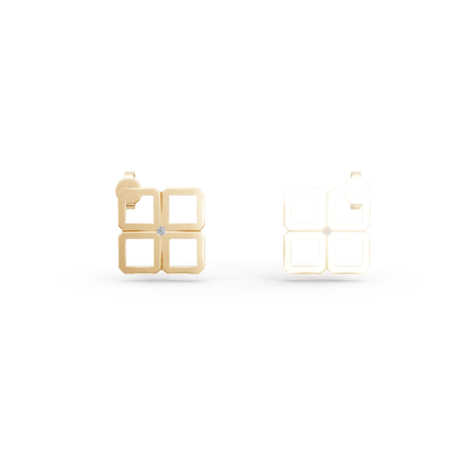 Cercei din aur galben cu diamante de 0.010ct