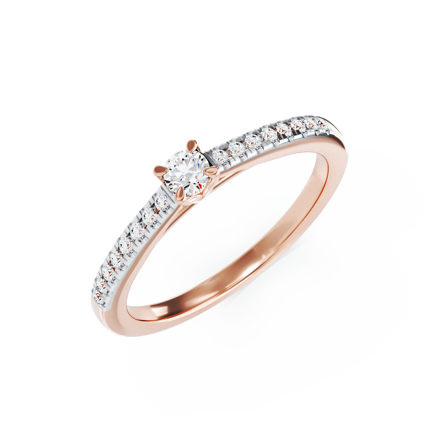 Rose gold engagement ring with 0.2ct diamonds