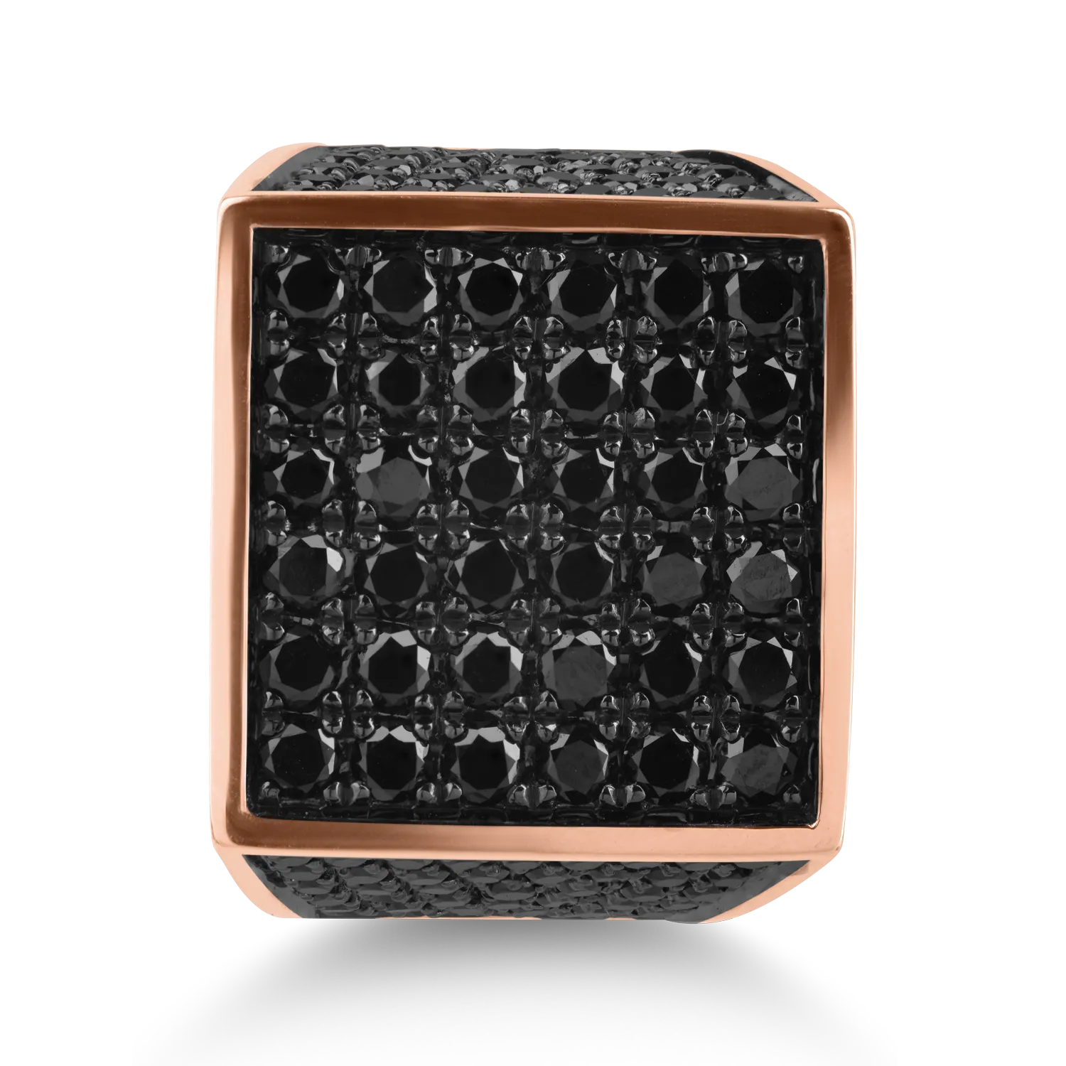 Rózsarany gyűrű 2.78ct fekete gyémántokkal
