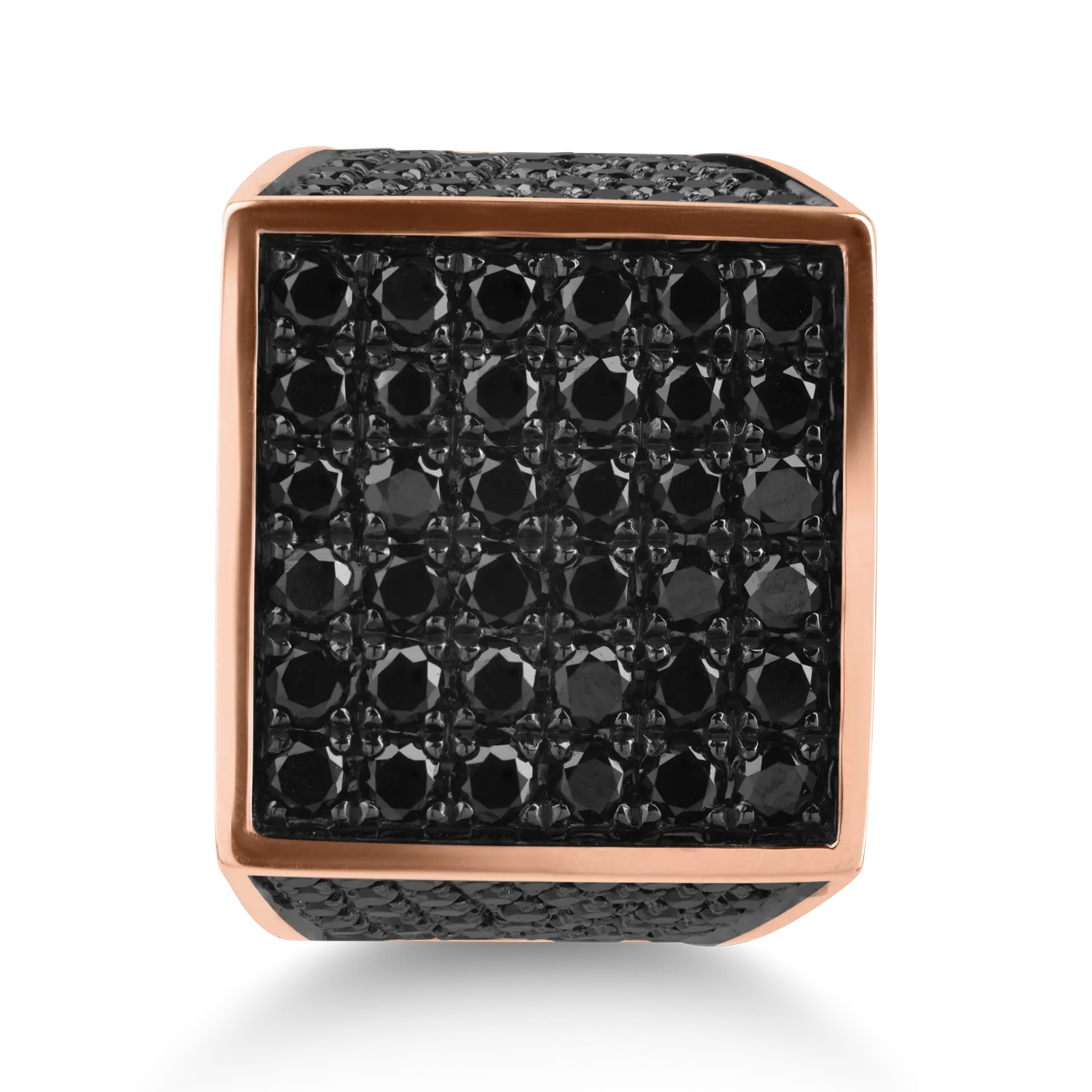 Inel din aur roz cu diamante negre de 2.7ct