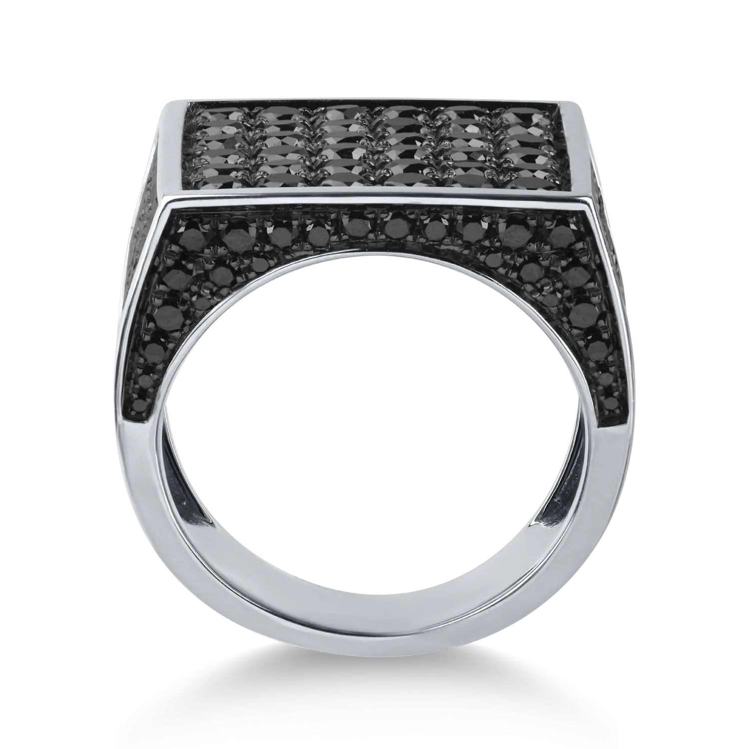 Fehérarany gyűrű 3.01ct fekete gyémántokkal