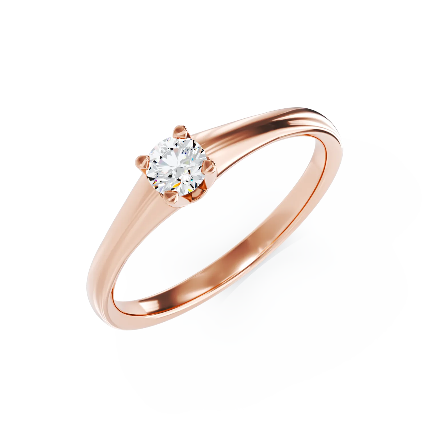 Rose gold engagement ring with 0.1ct solitaire diamond