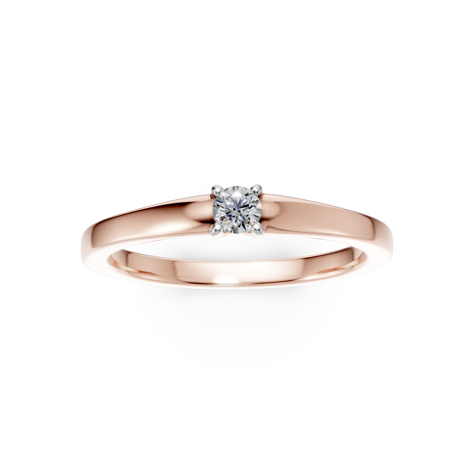 Rose gold engagement ring with 0.1ct solitaire diamond