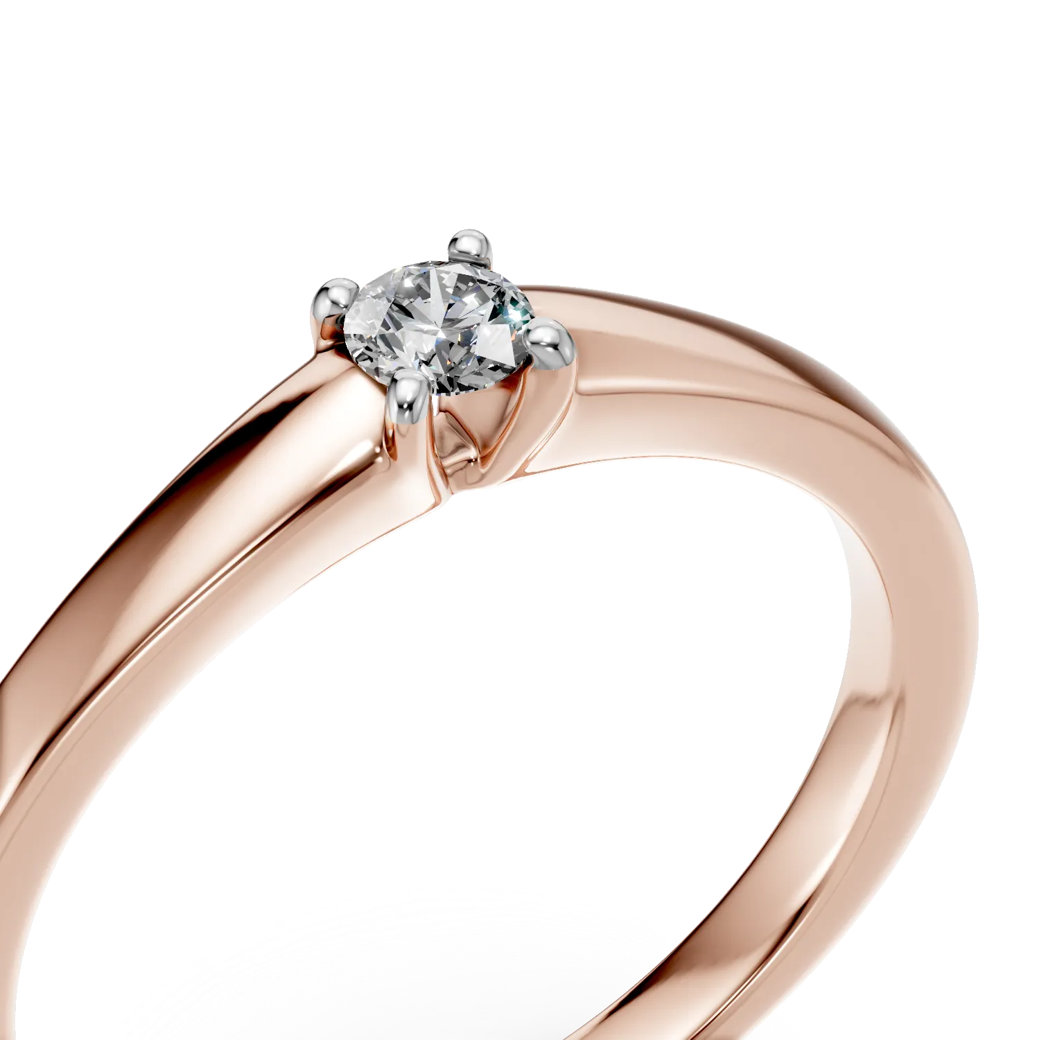 Rose gold engagement ring with 0.1ct solitaire diamond