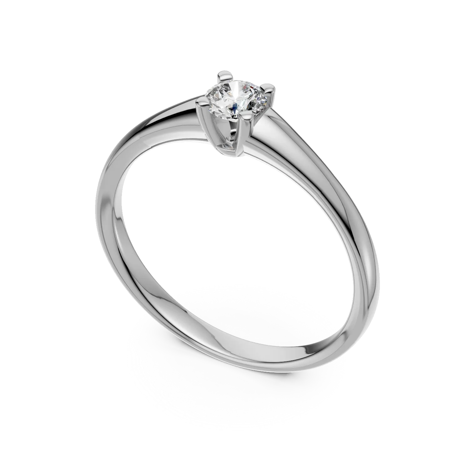 White gold engagement ring with 0.1ct solitaire diamond