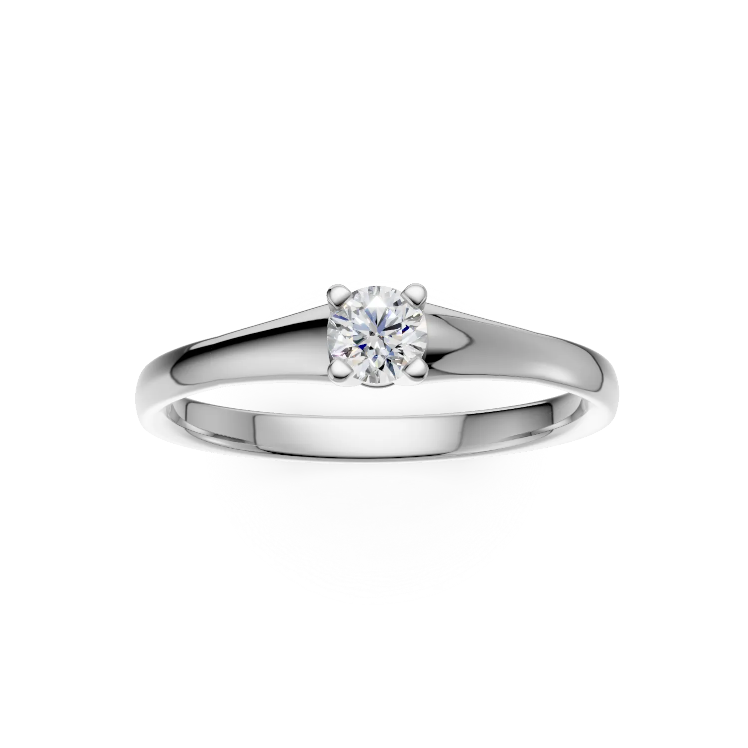 White gold engagement ring with 0.1ct solitaire diamond