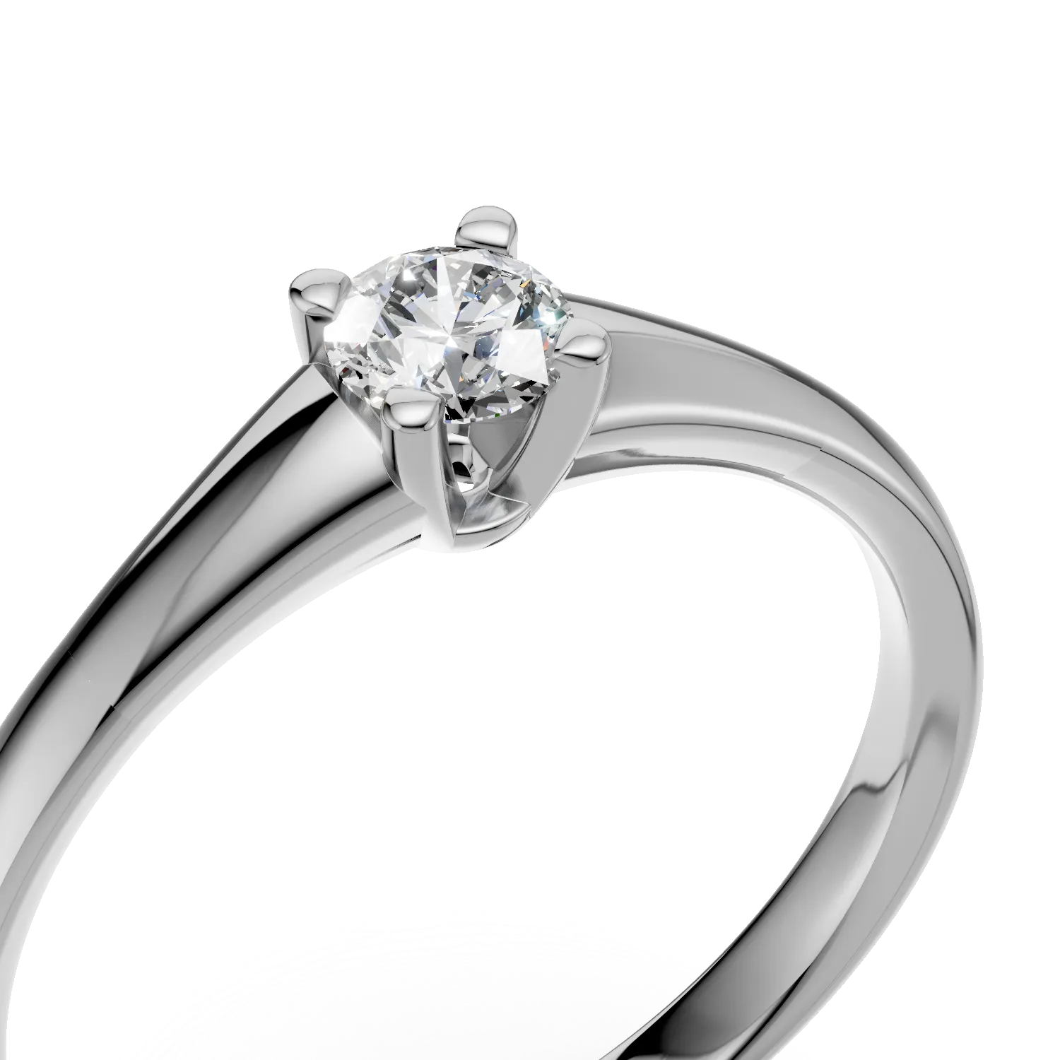 White gold engagement ring with 0.1ct solitaire diamond