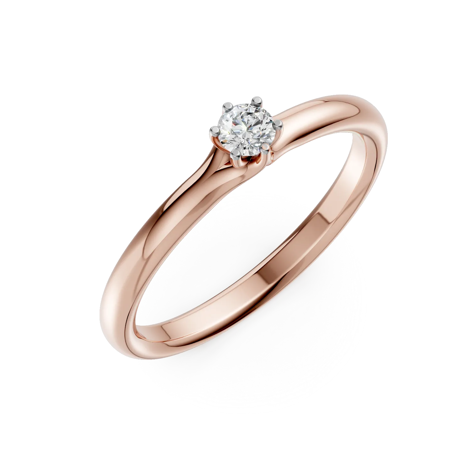 Rózsarany eljegyzési gyűrű 0.1ct pasziánsz gyémánttal-163438