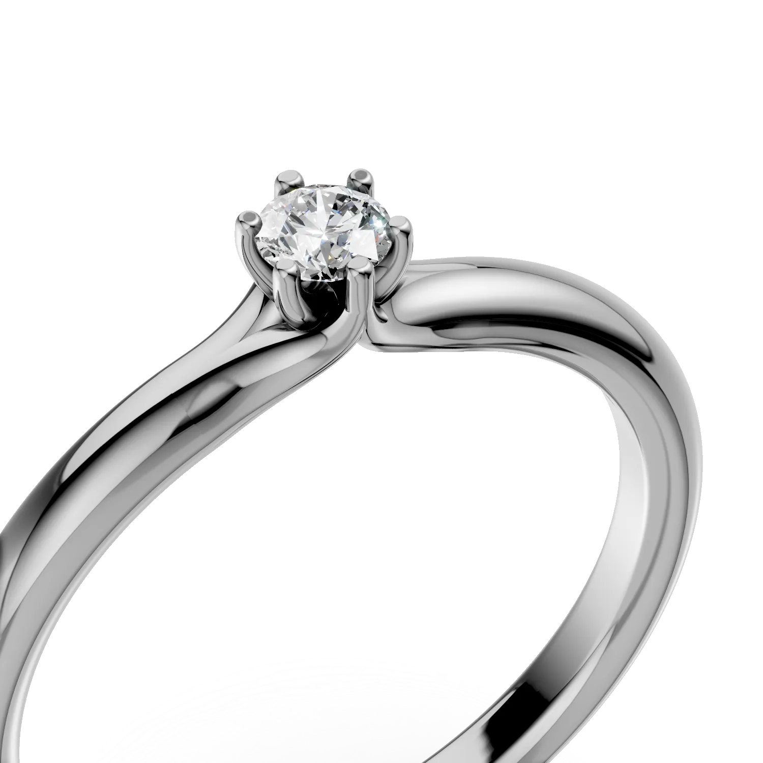White gold engagement ring with 0.1ct diamond