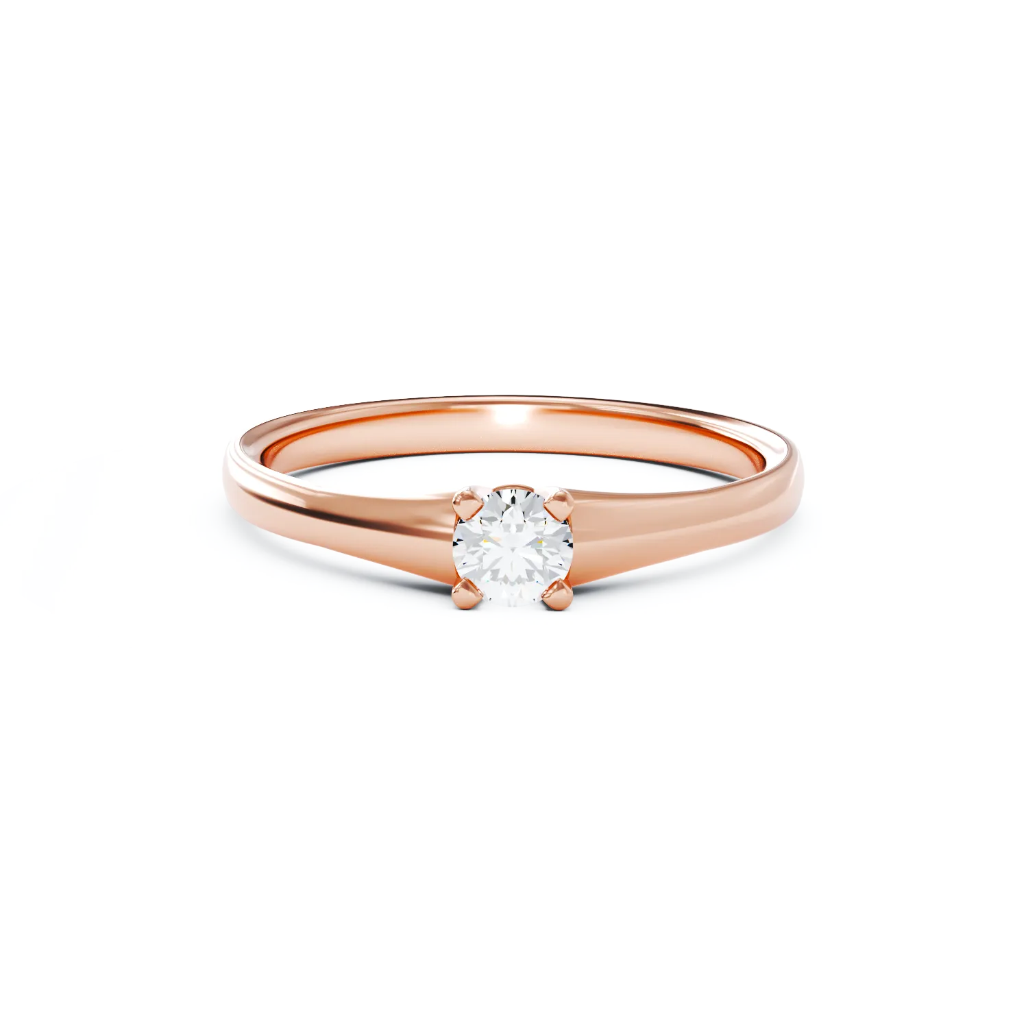 Rose gold engagement ring with 0.1ct solitaire diamond