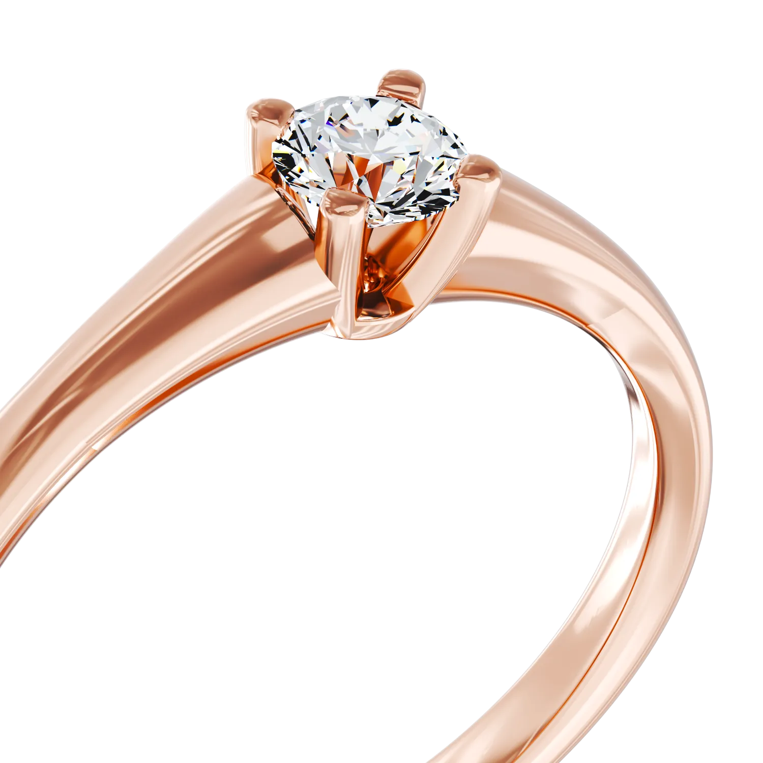 Rose gold engagement ring with 0.1ct solitaire diamond