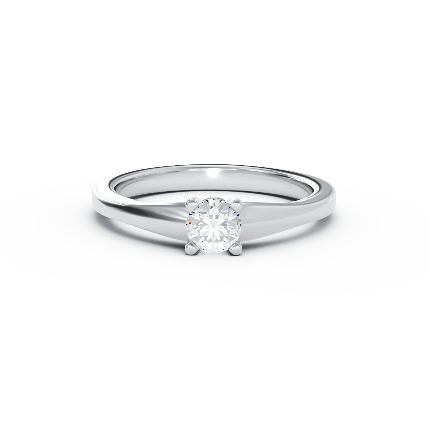 Pierścionek zaręczynowy z białego złota z diamentem typu pasjans o masie 0.2ct