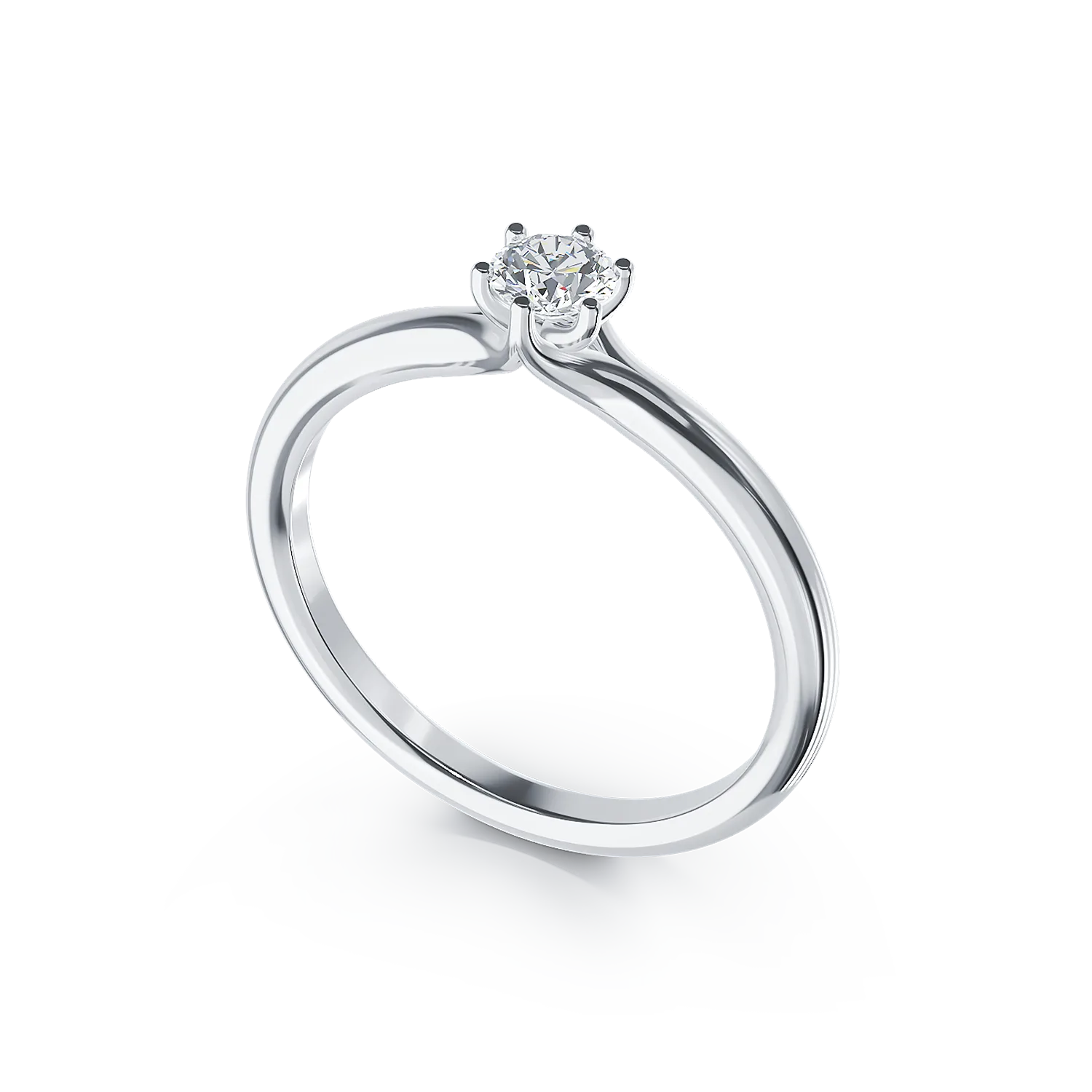 White gold engagement ring with 0.196ct solitaire diamond