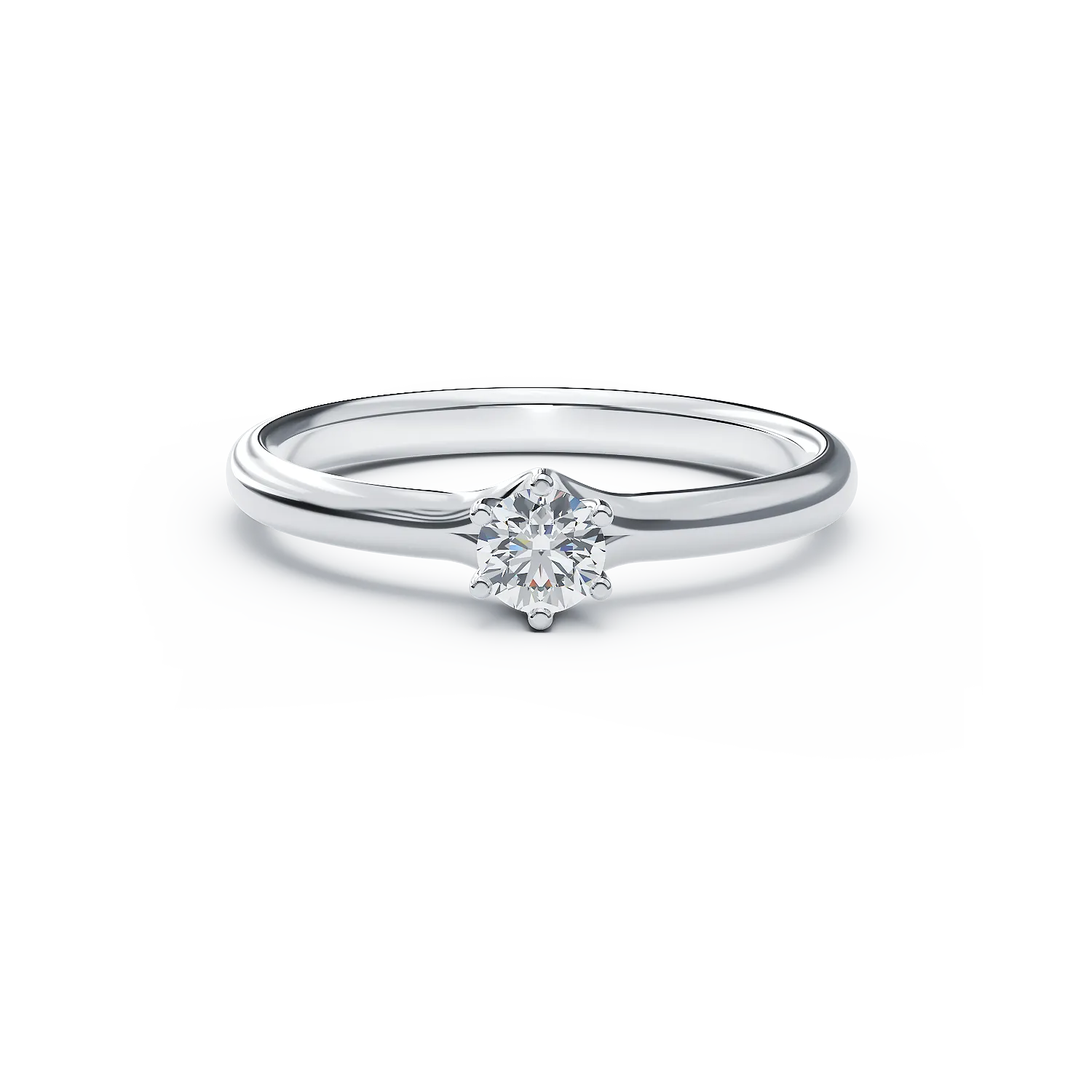 White gold engagement ring with 0.196ct solitaire diamond