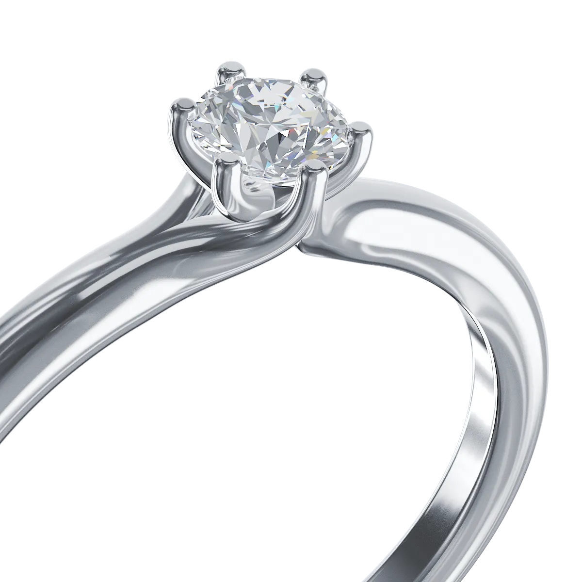 White gold engagement ring with 0.196ct solitaire diamond