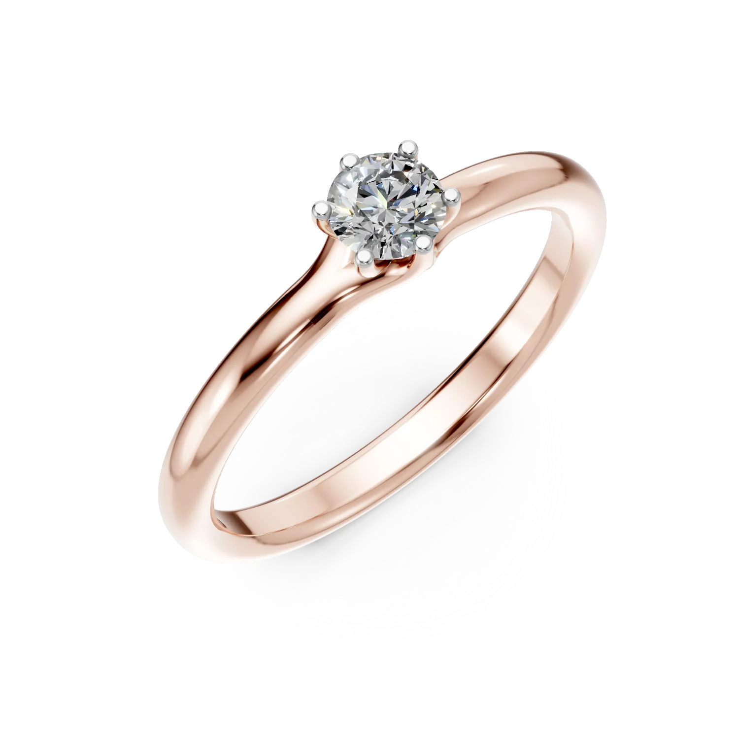 Rose gold engagement ring with 0.2ct solitaire diamond