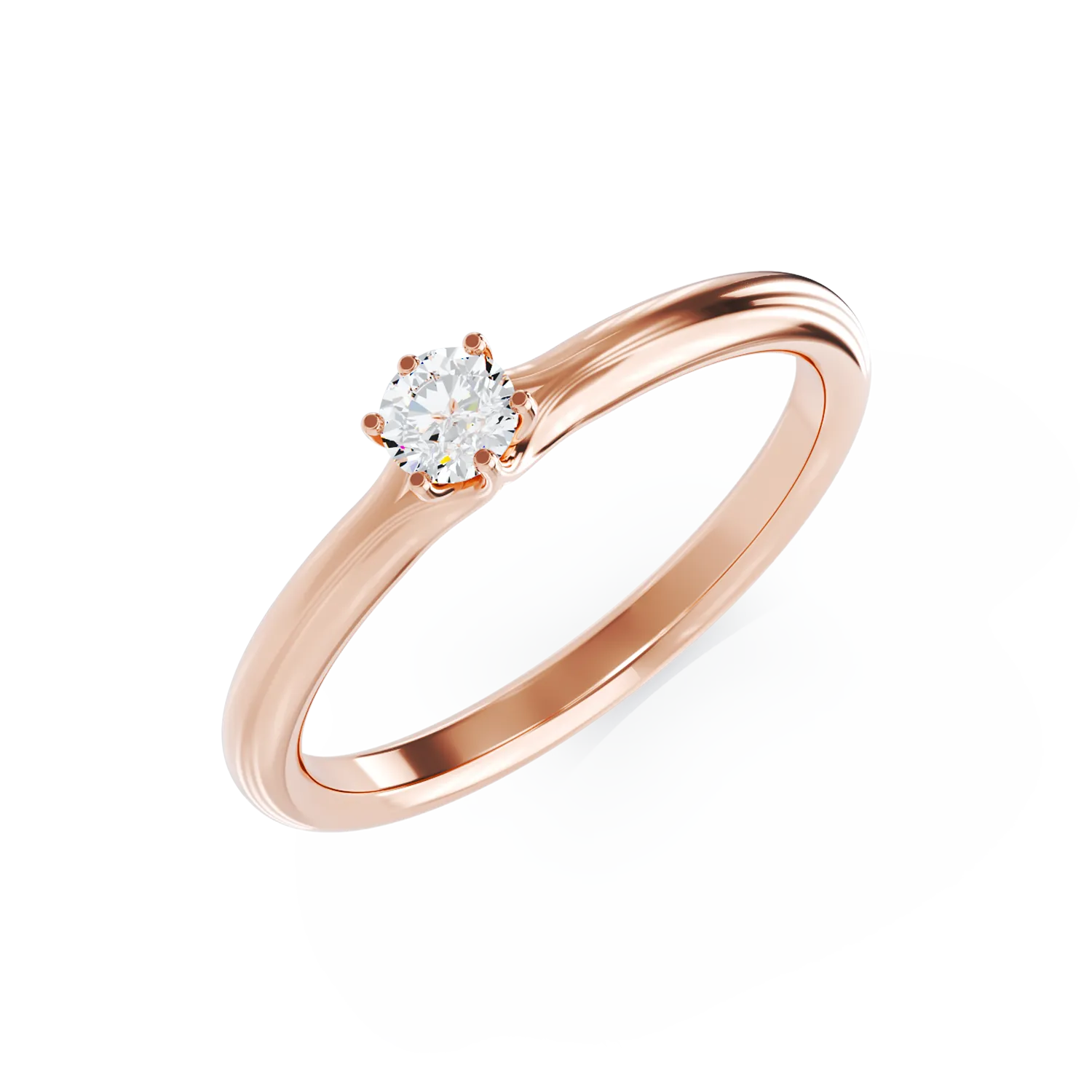 Rose gold engagement ring with 0.16ct solitaire diamond