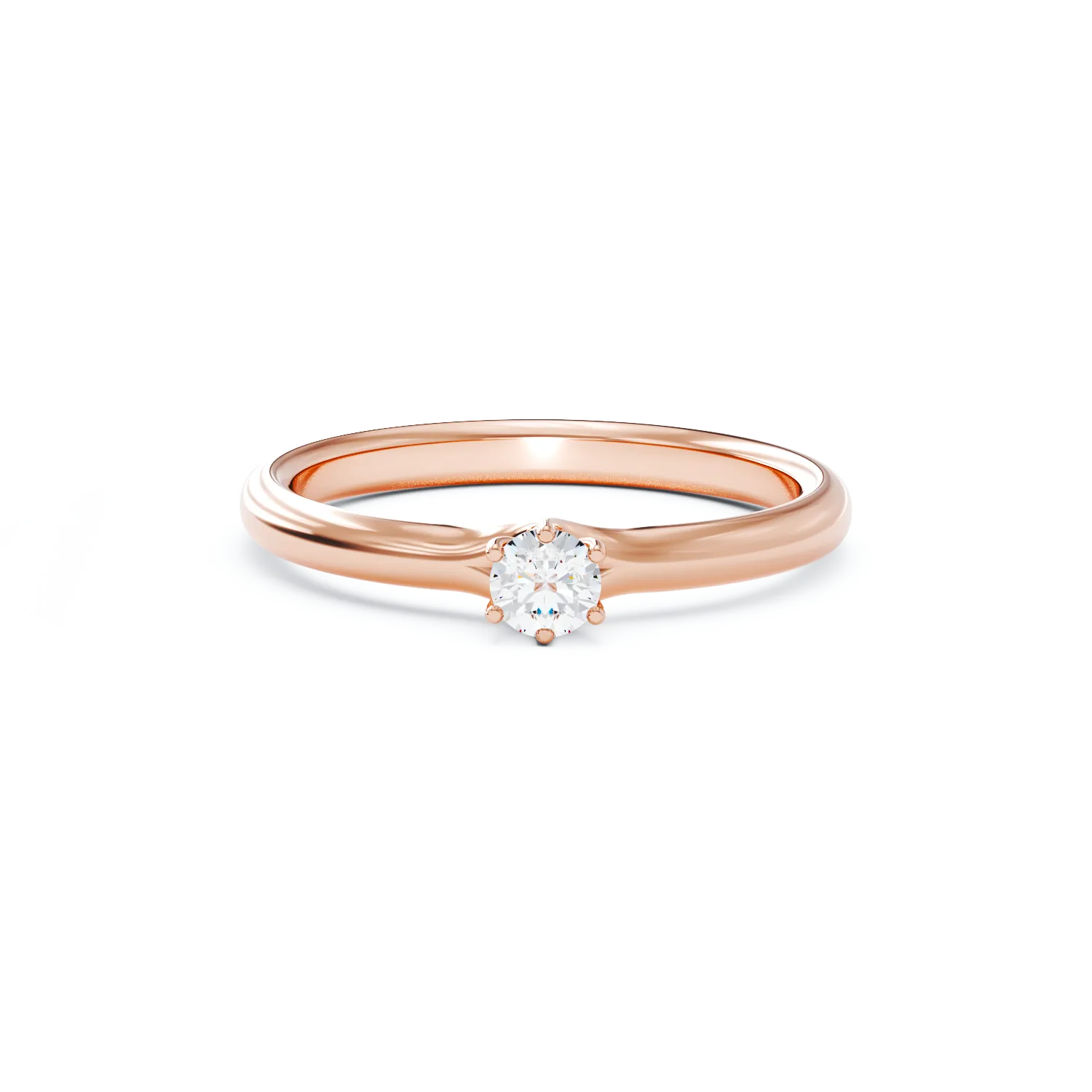 Rose gold engagement ring with 0.16ct solitaire diamond