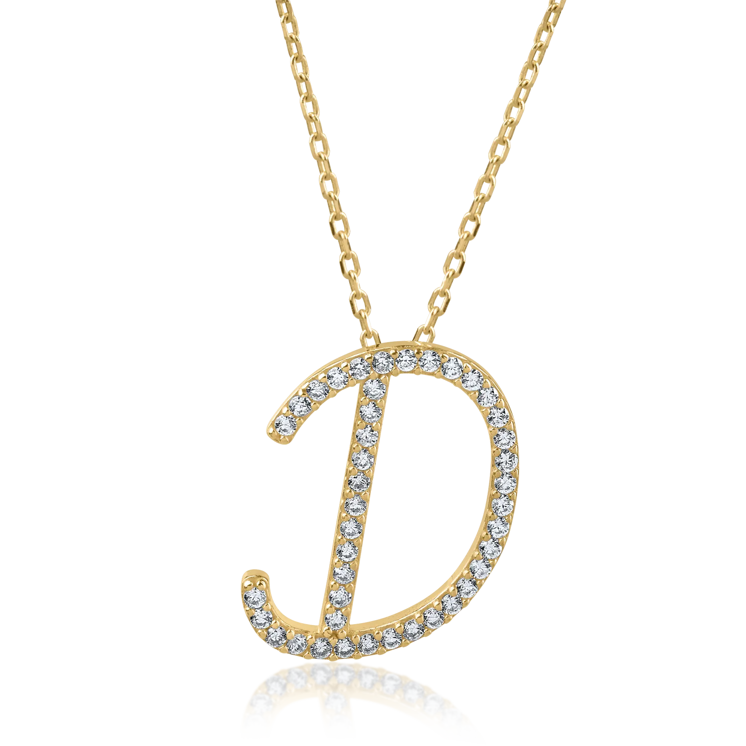 Yellow gold pendant necklace