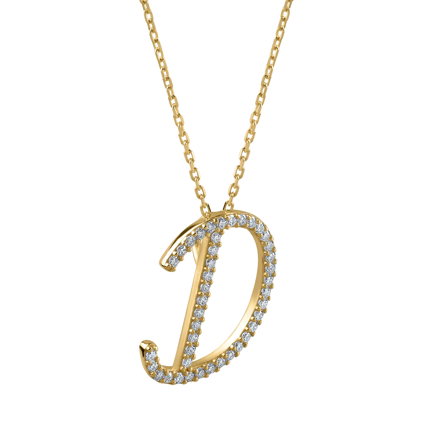 Yellow gold pendant necklace