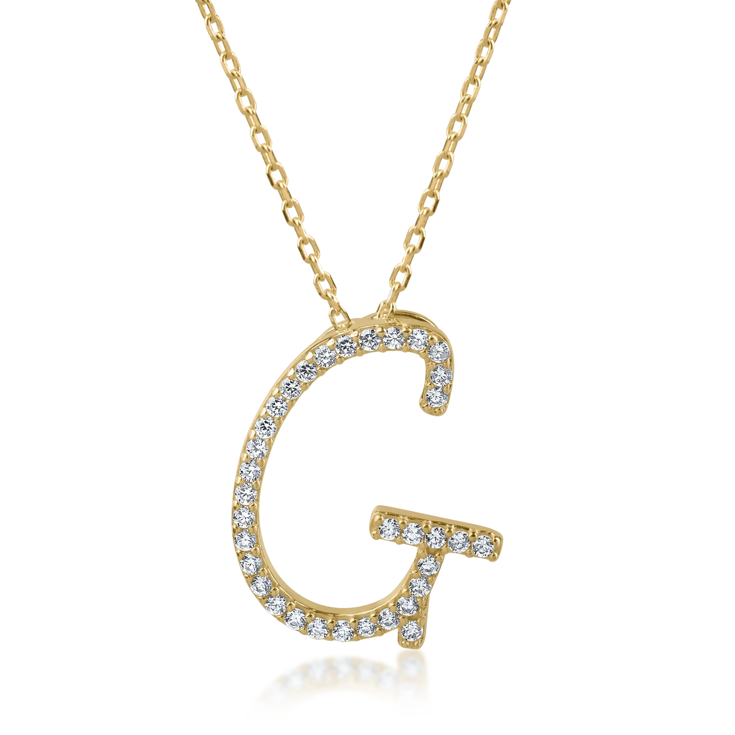 Yellow gold pendant necklace