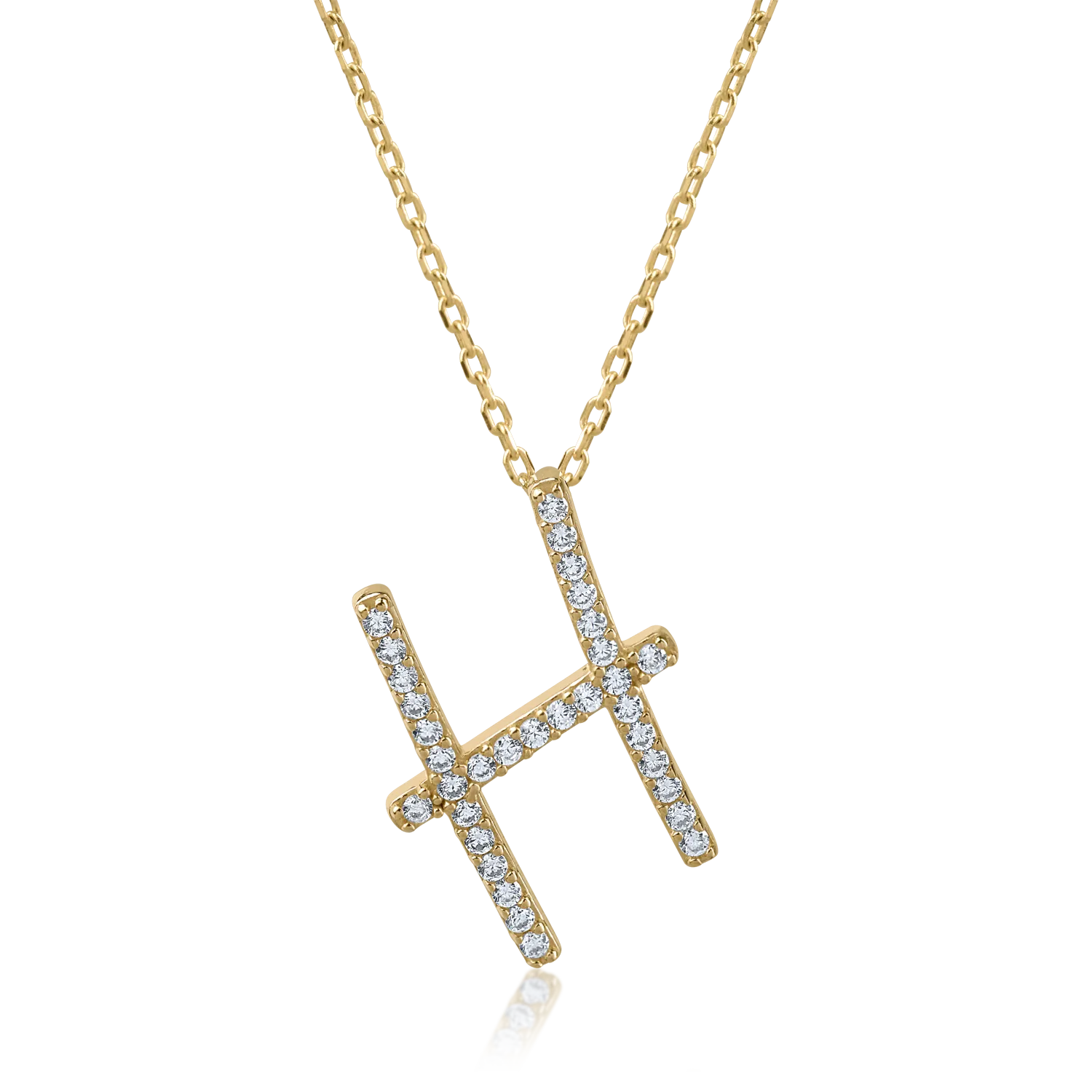 Yellow gold pendant necklace