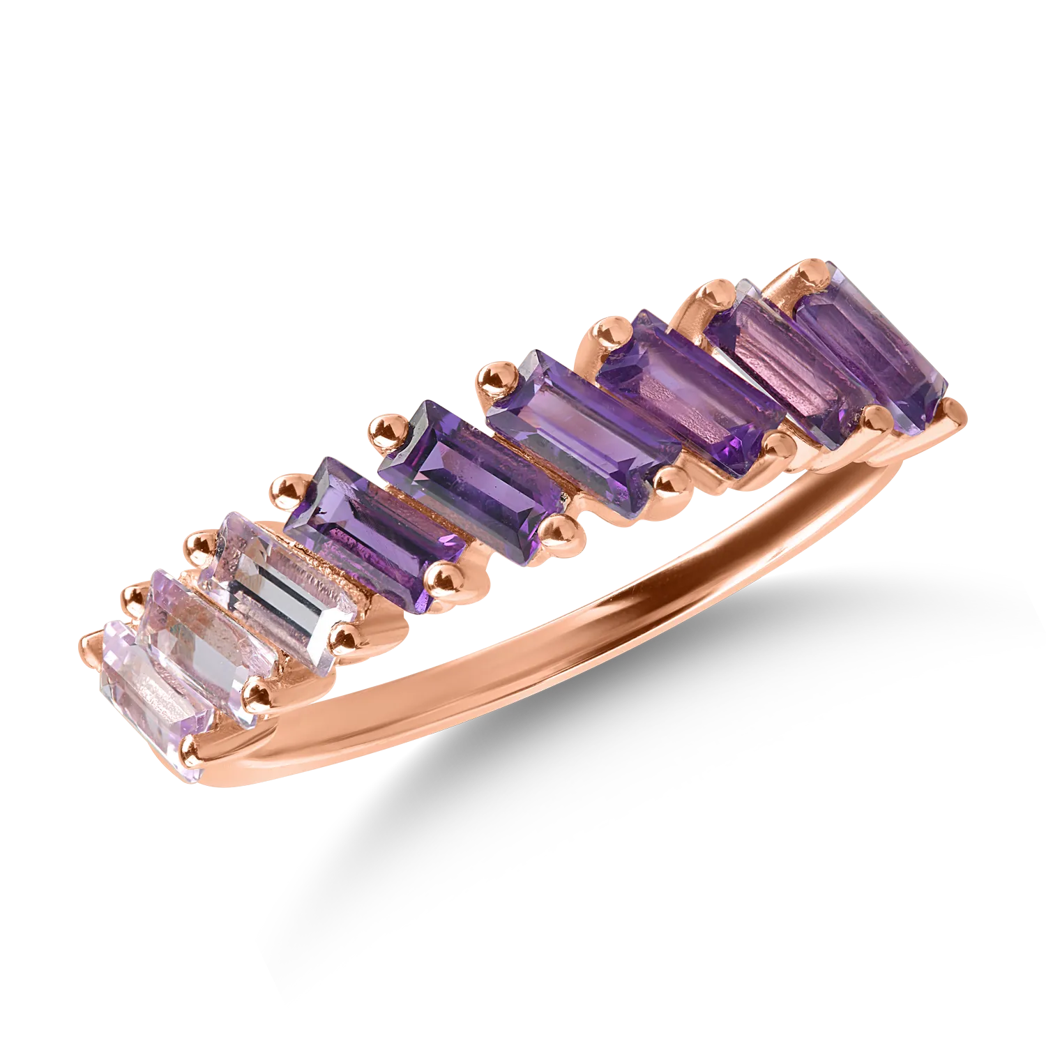 Inel din aur roz cu ametiste de 0.9ct
