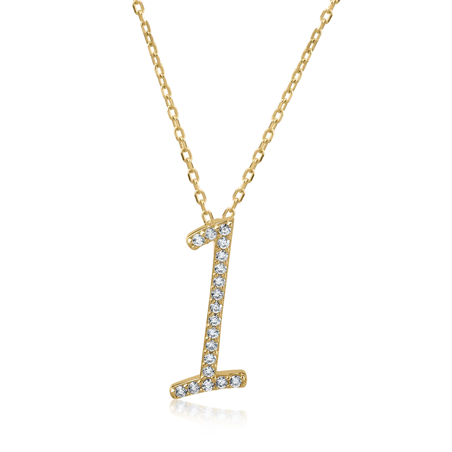 Yellow gold pendant necklace