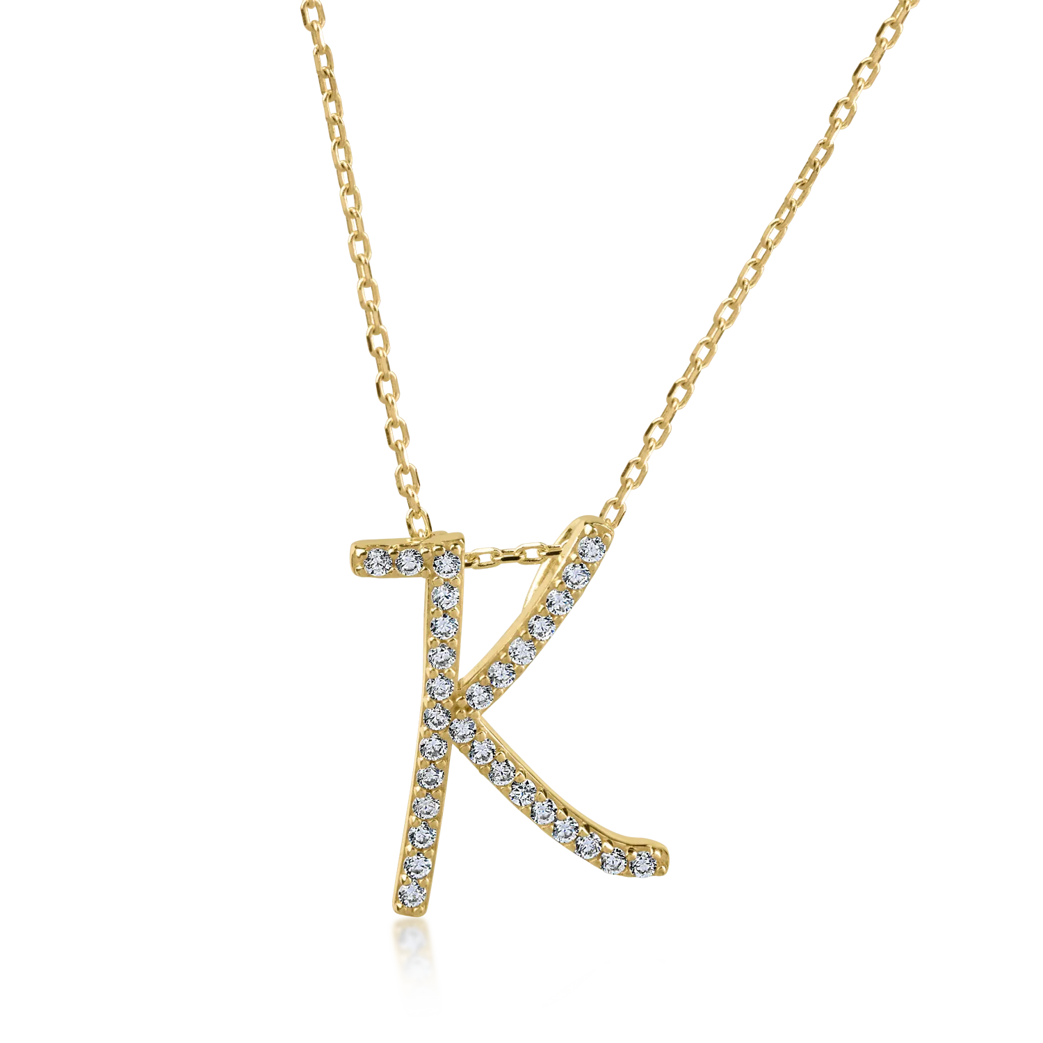 Yellow gold pendant necklace