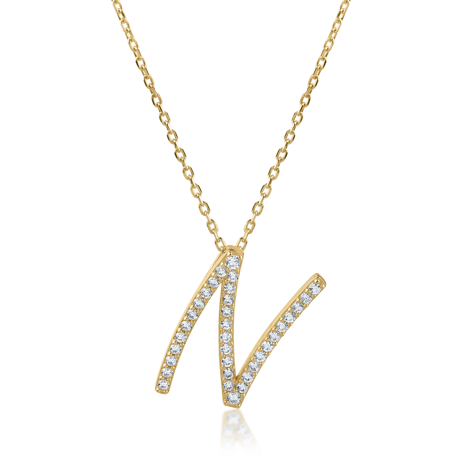 Yellow gold pendant necklace