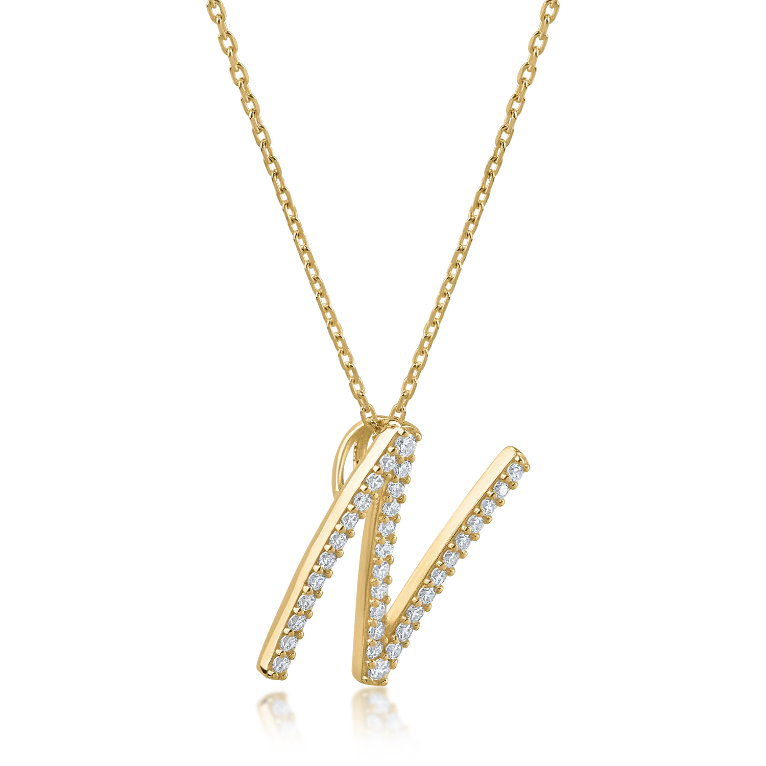 Yellow gold pendant necklace