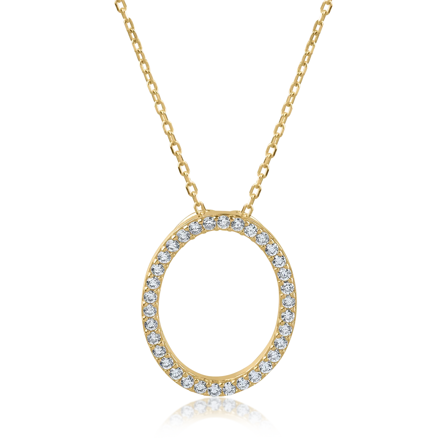 Yellow gold pendant necklace