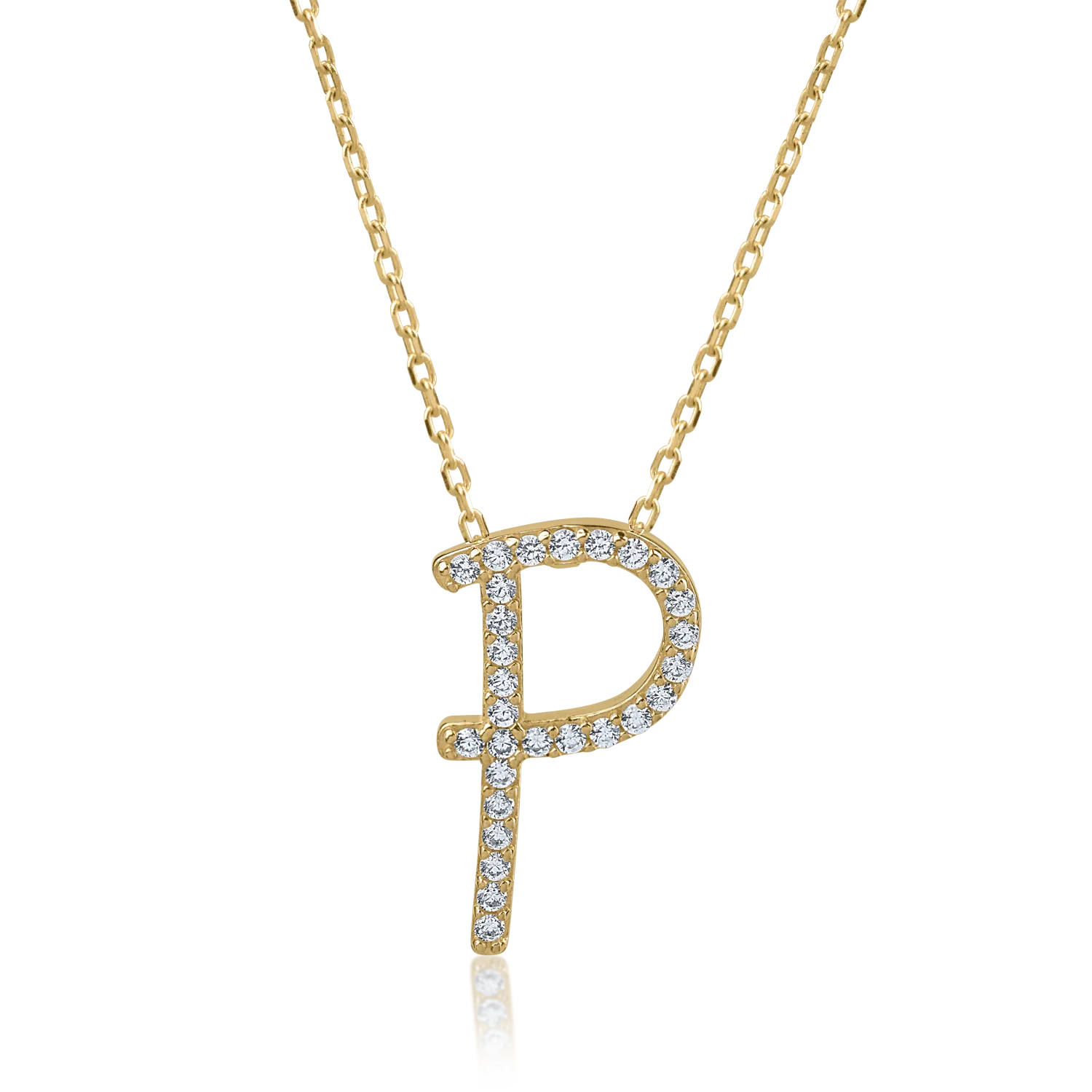 Yellow gold pendant necklace