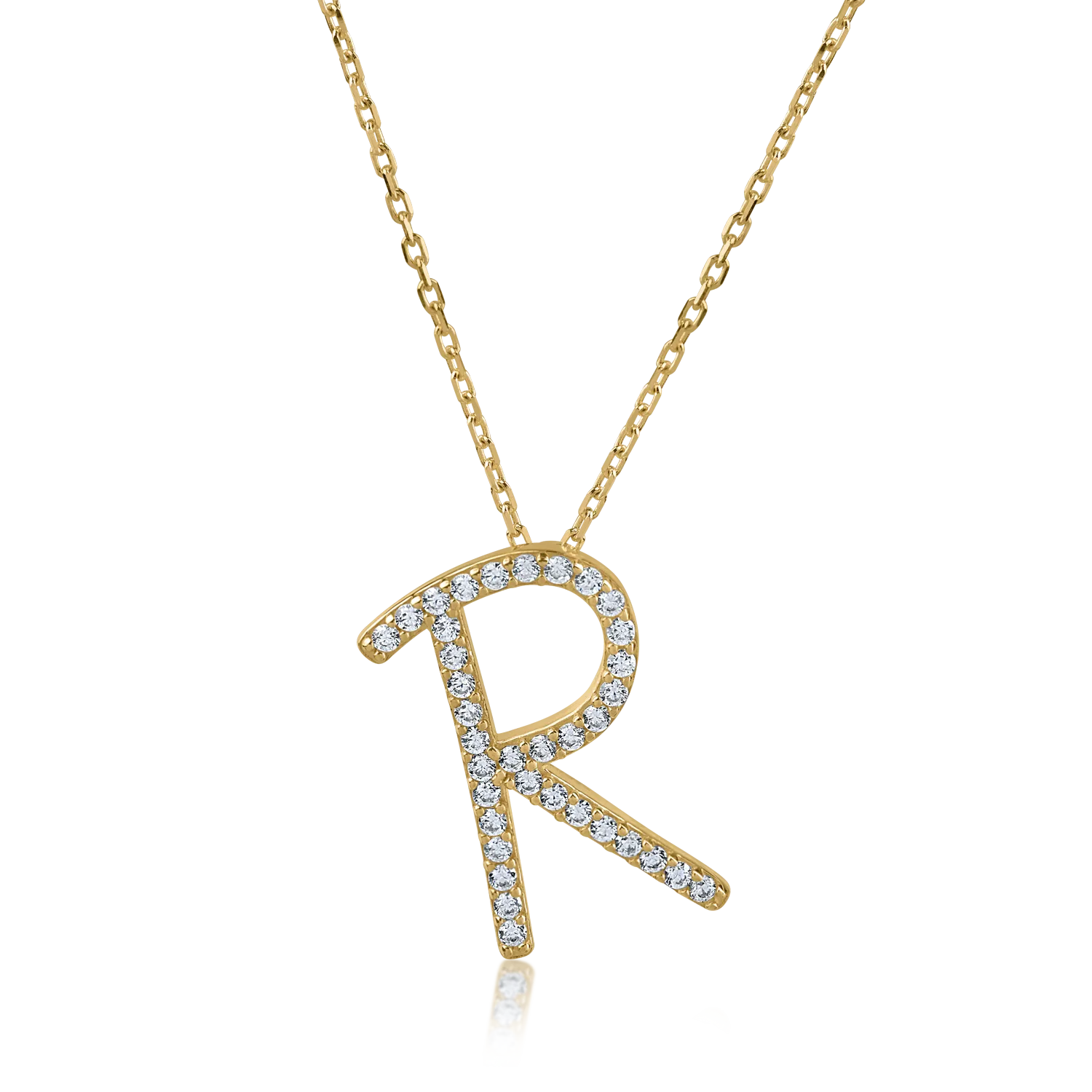 Yellow gold pendant necklace