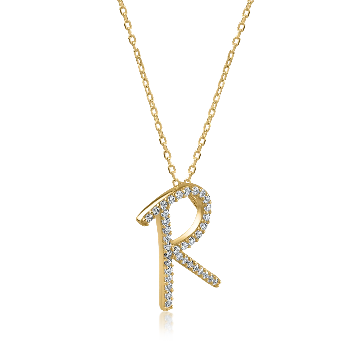 Yellow gold pendant necklace