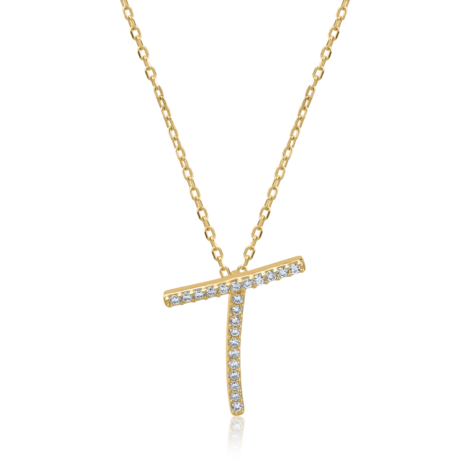 Yellow gold pendant necklace