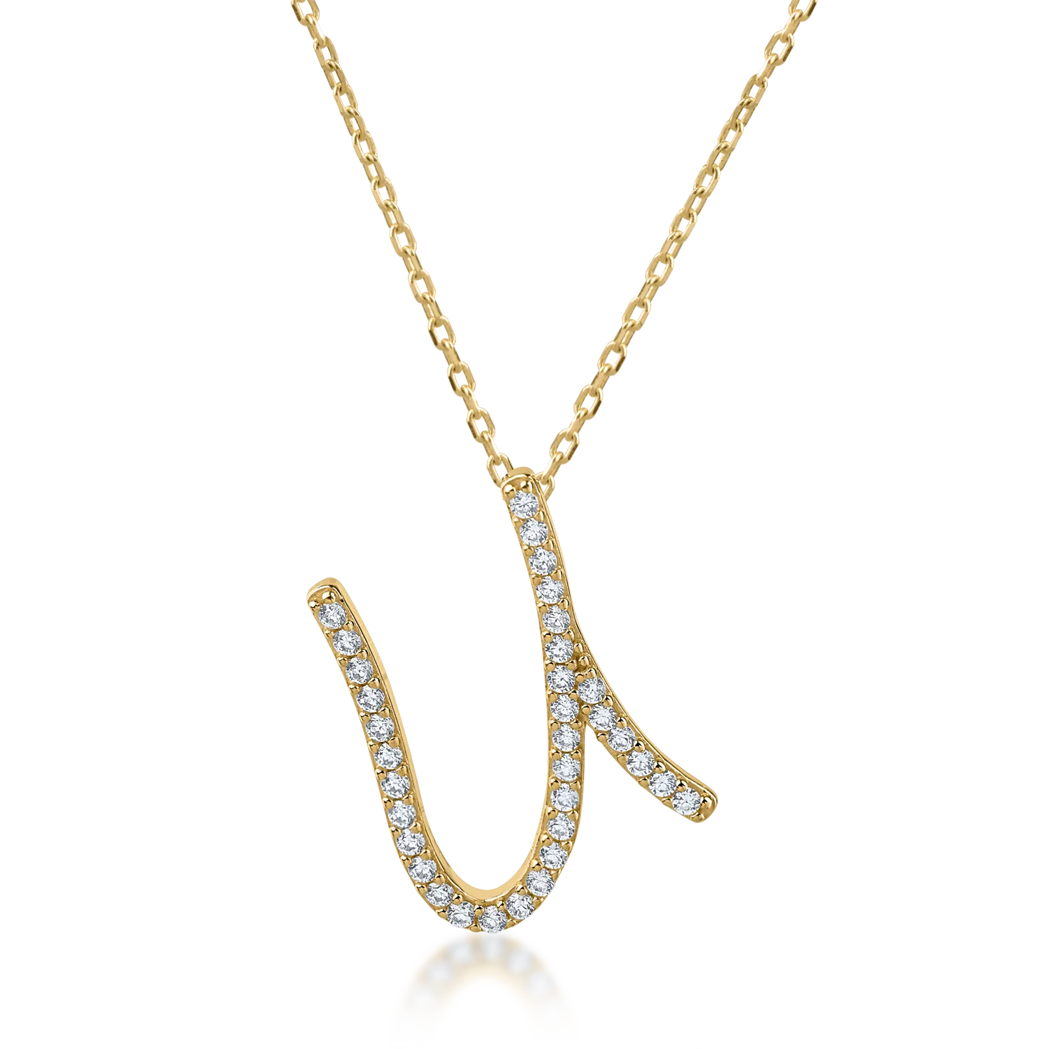 Yellow gold pendant necklace