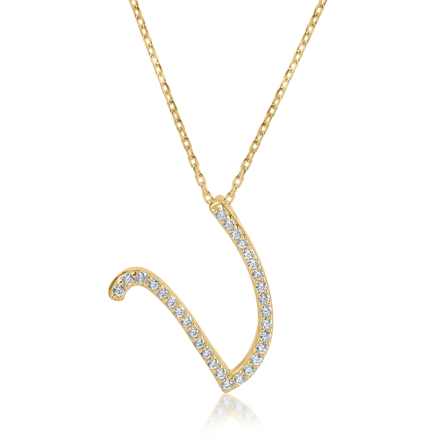 Yellow gold pendant necklace