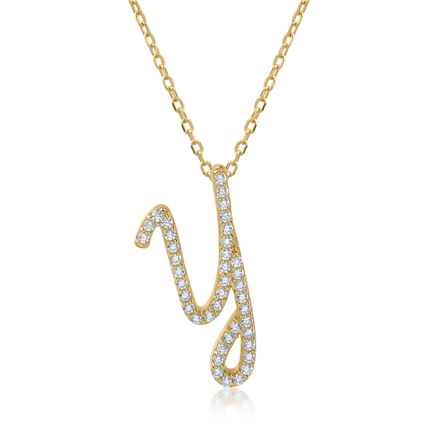 Yellow gold pendant necklace