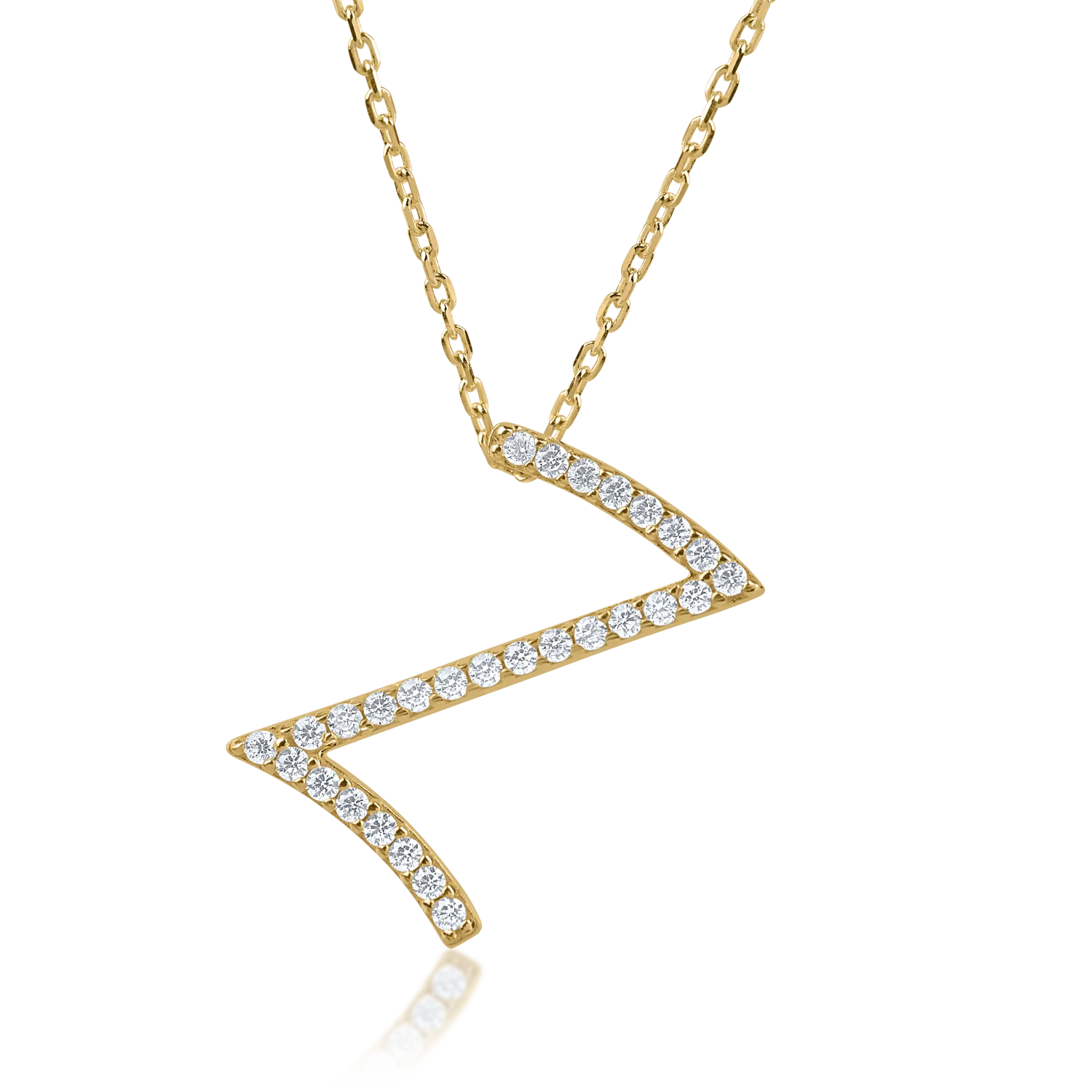 Yellow gold pendant necklace