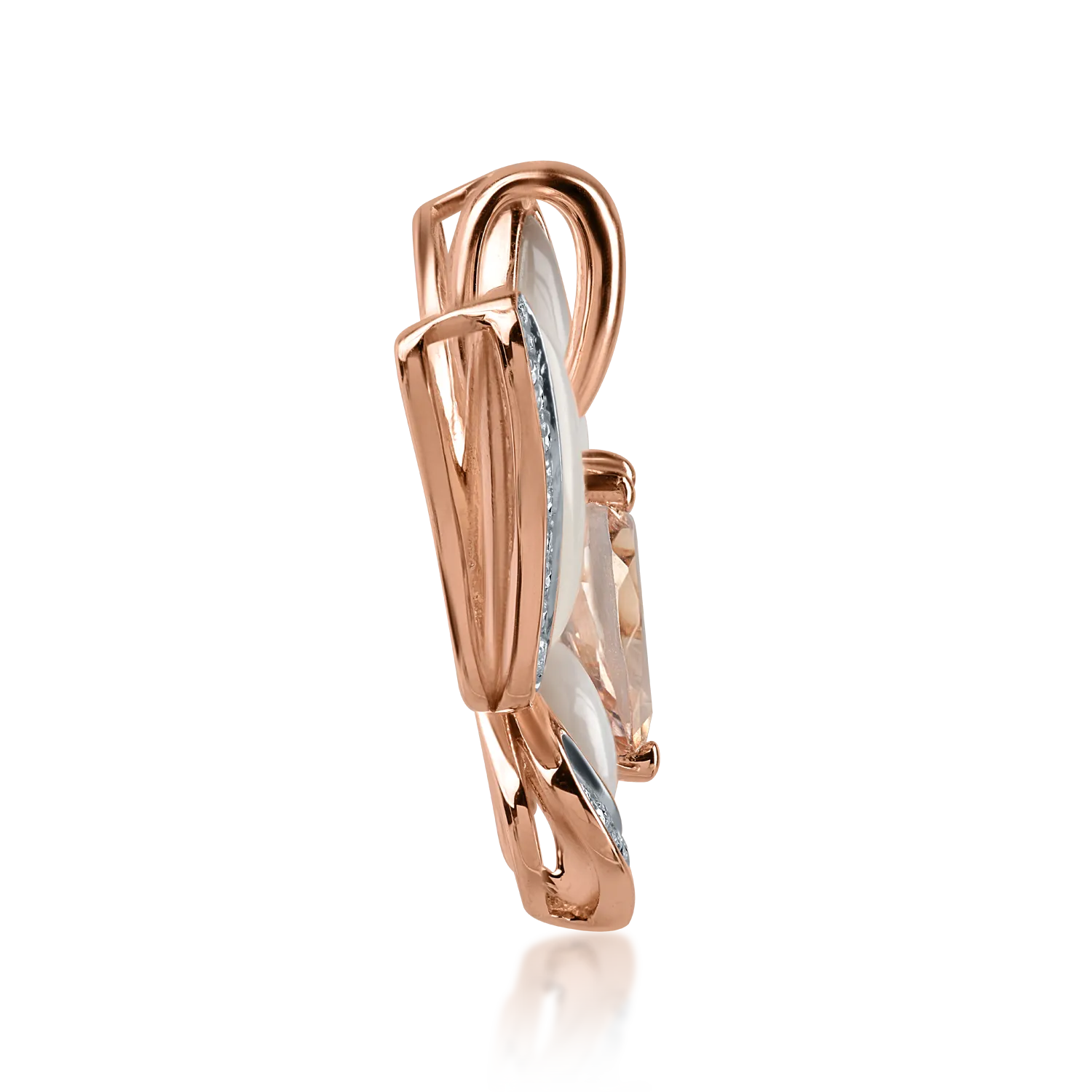 Rózsarany pillangós medál 2.66ct drágakövekkel és féldrágakövekkel