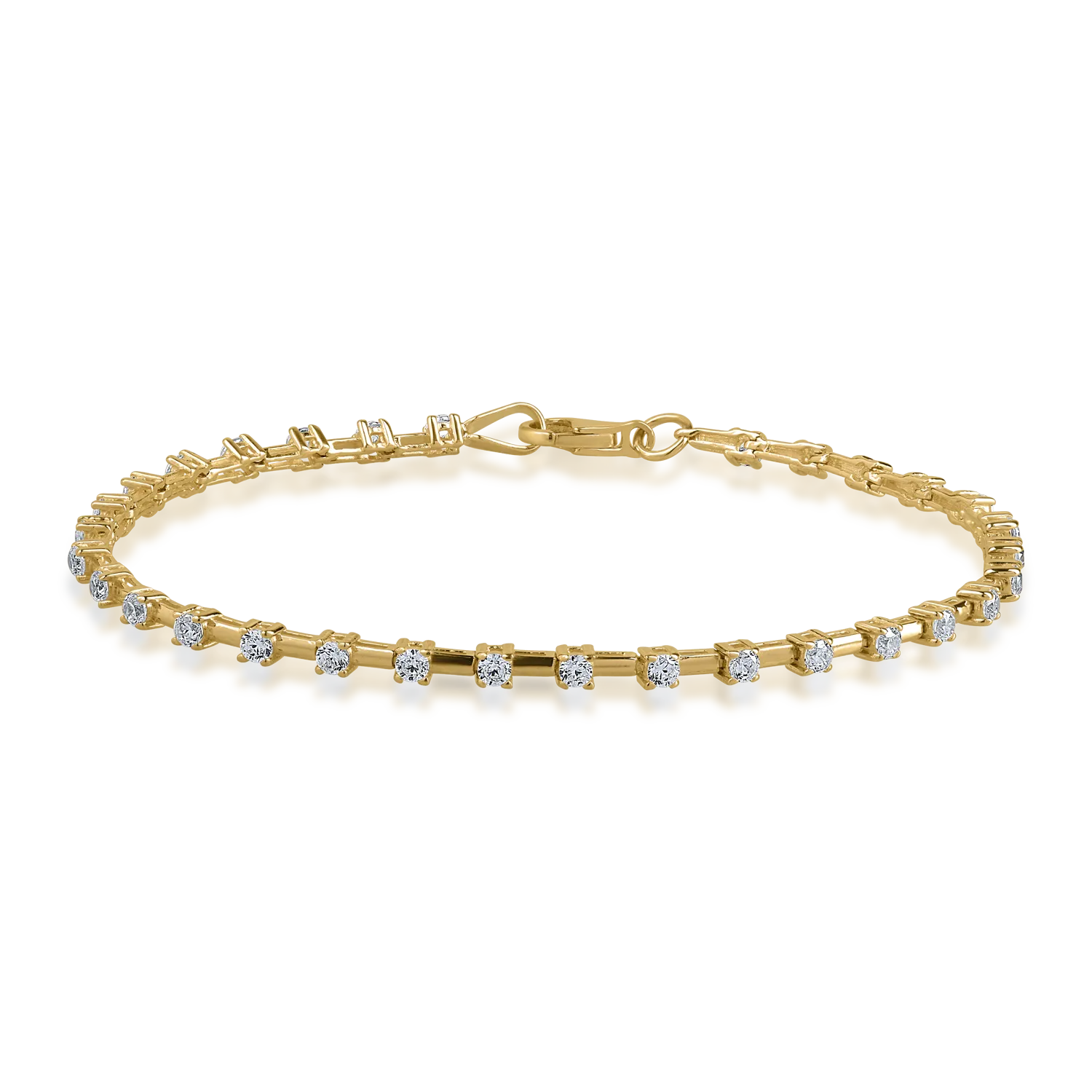 Yellow gold bracelet with zirconia