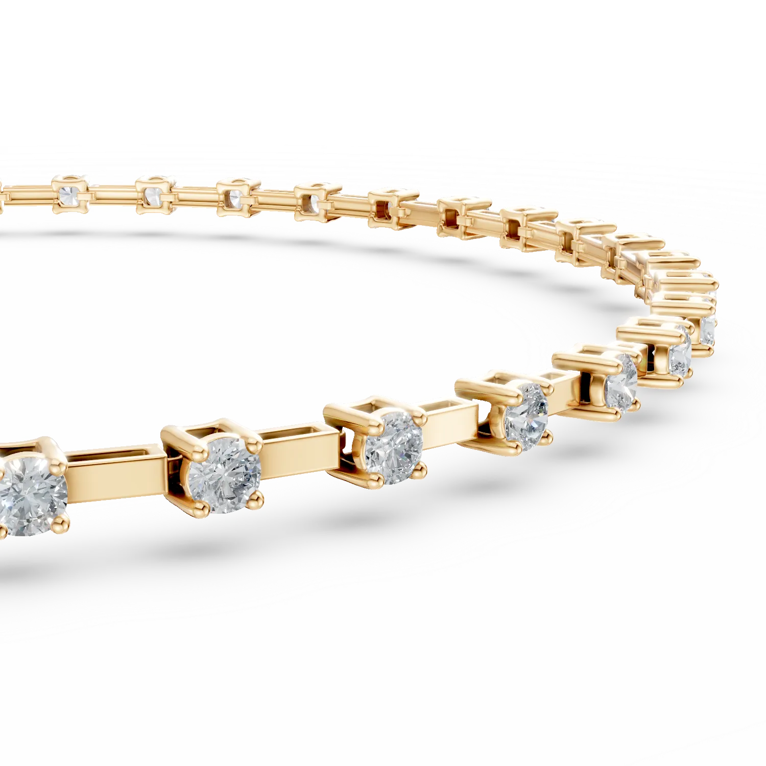 Yellow gold bracelet with zirconia