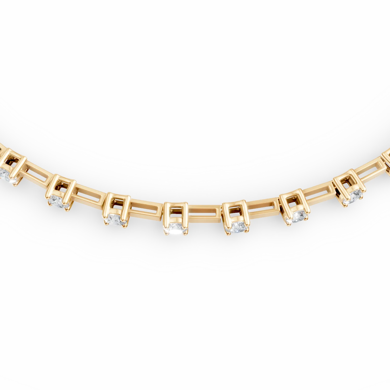 Yellow gold bracelet with zirconia