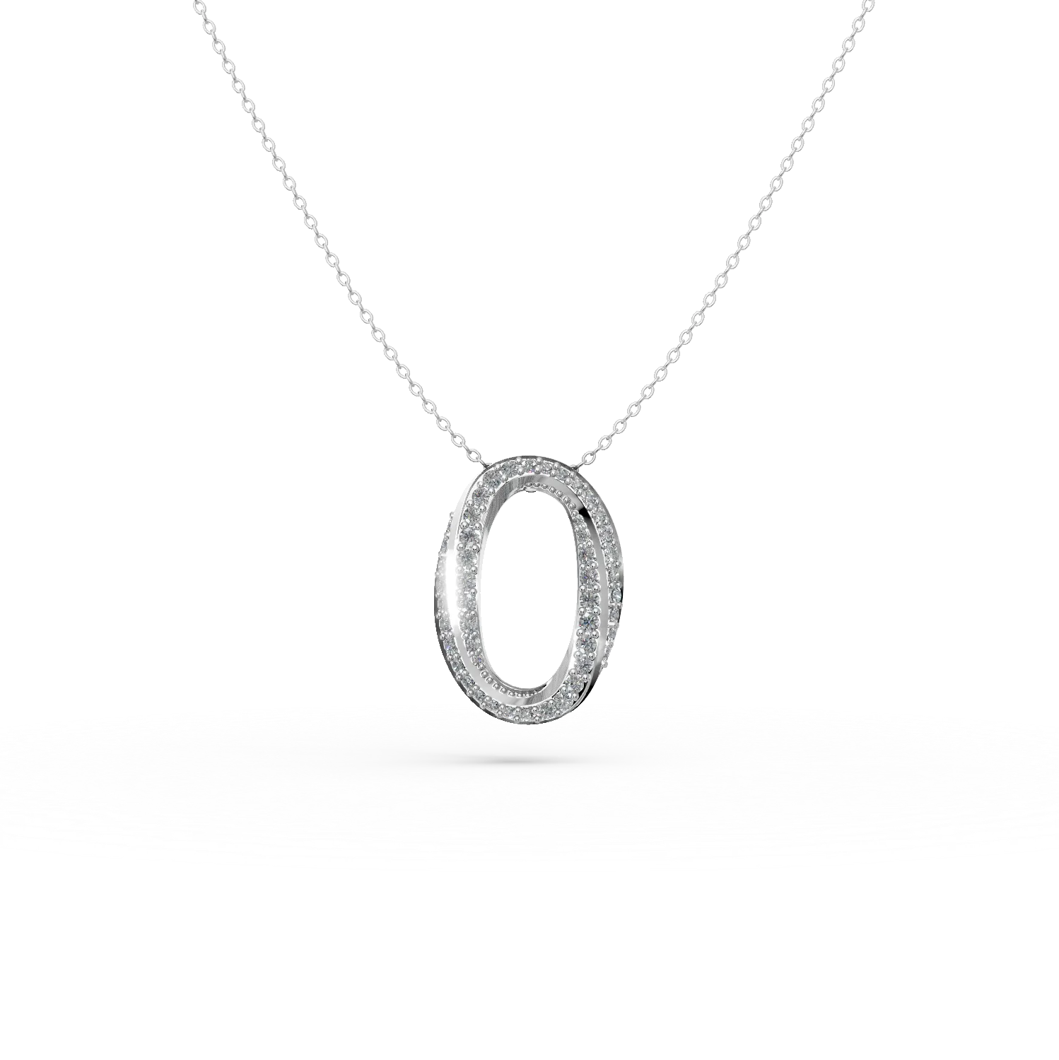 White gold pendant necklace