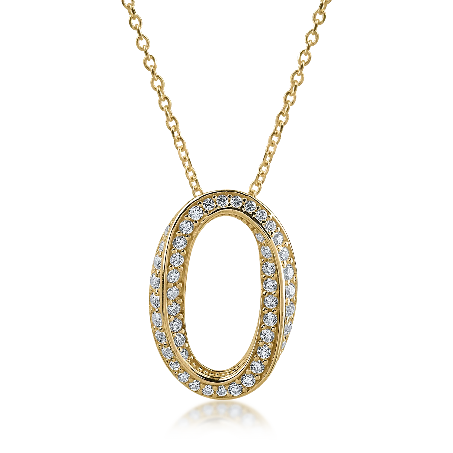 Yellow gold pendant necklace